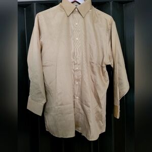NEW Geoffrey Beene Button Down Mens Shirt Tan L/S NWOT